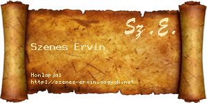 Szenes Ervin névjegykártya
