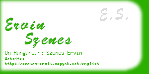 ervin szenes business card